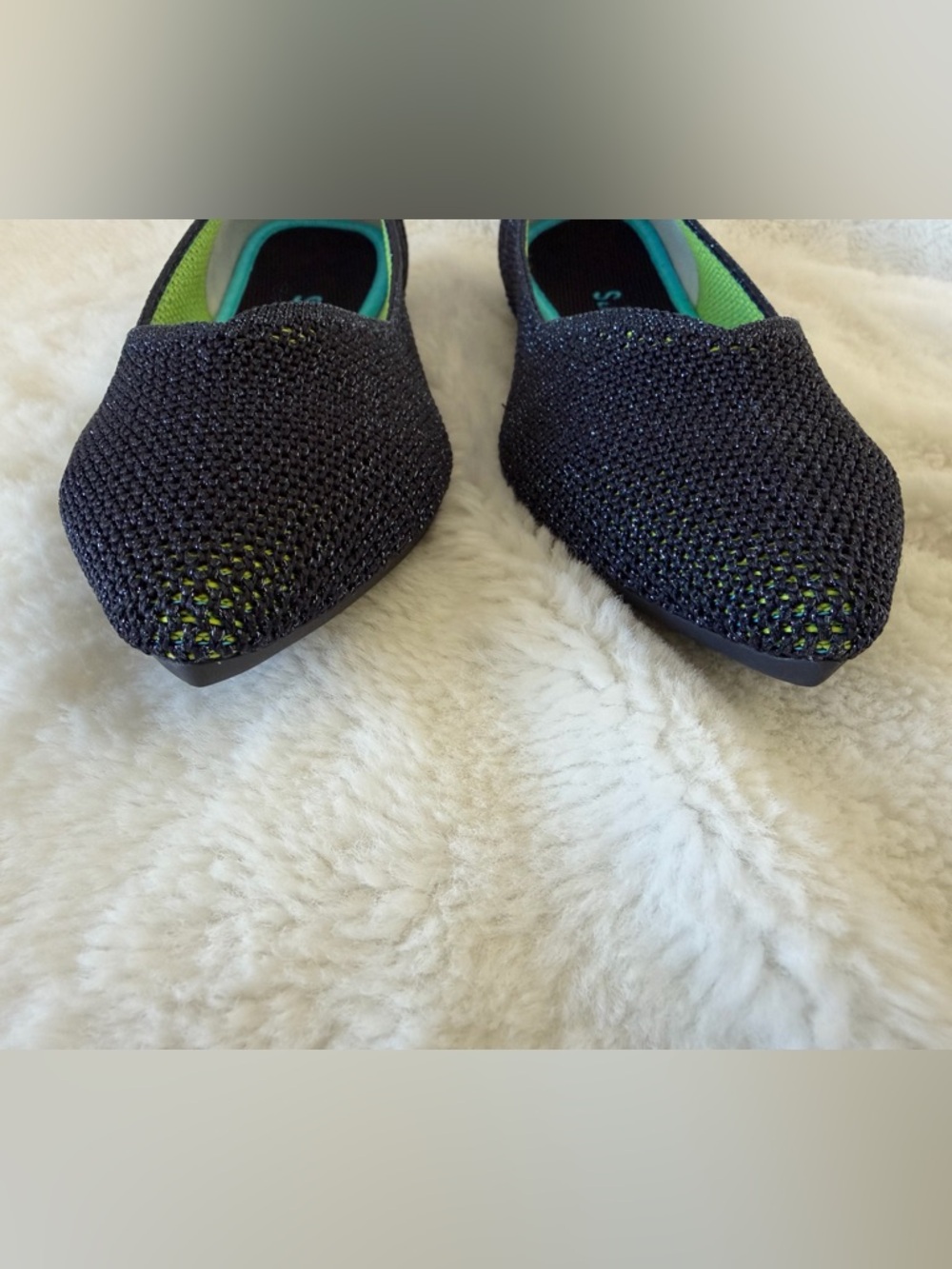 Rothy's The Point in Metallic Lattice Stitch - Navy - Retired - Size 9 - Picture 5 of 15